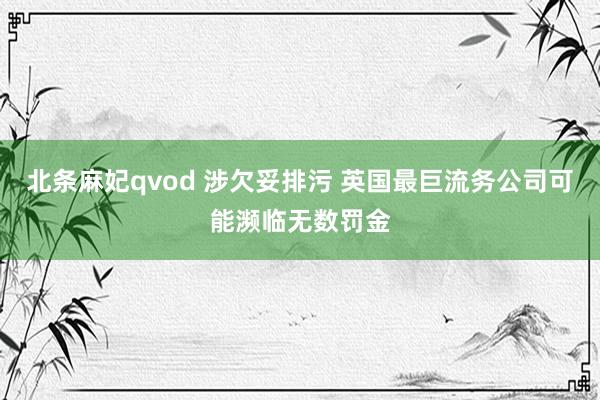 北条麻妃qvod 涉欠妥排污 英国最巨流务公司可能濒临无数罚金