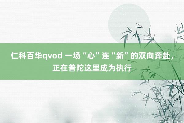 仁科百华qvod 一场“心”连“新”的双向奔赴，正在普陀这里成为执行