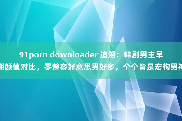 91porn downloader 追溯：韩剧男主早期颜值对比，零整容好意思男好多，个个皆是宏构男神