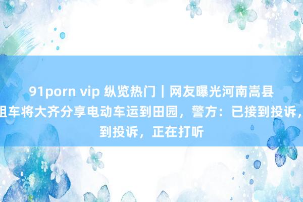 91porn vip 纵览热门｜网友曝光河南嵩县有不少出租车将大齐分享电动车运到田园，警方：已接到投诉，正在打听