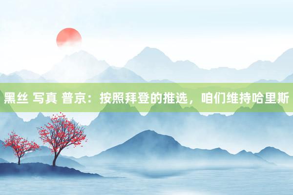 黑丝 写真 普京：按照拜登的推选，咱们维持哈里斯