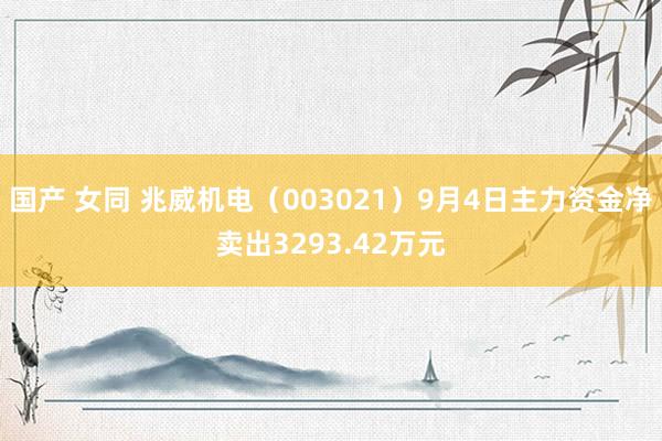 国产 女同 兆威机电（003021）9月4日主力资金净卖出3293.42万元