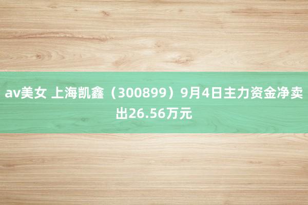 av美女 上海凯鑫（300899）9月4日主力资金净卖出26.56万元