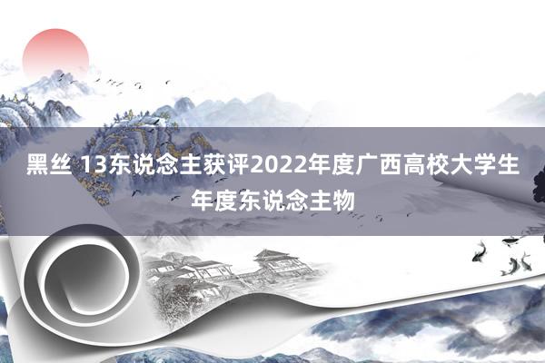 黑丝 13东说念主获评2022年度广西高校大学生年度东说念主物