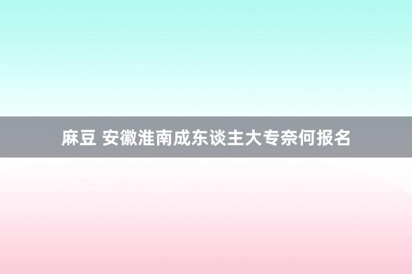 麻豆 安徽淮南成东谈主大专奈何报名