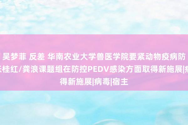 吴梦菲 反差 华南农业大学兽医学院要紧动物疫病防控团队张桂红/龚浪课题组在防控PEDV感染方面取得新施展|病毒|宿主