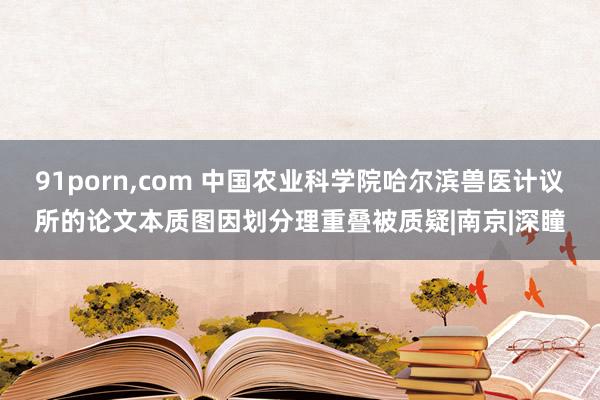 91porn,com 中国农业科学院哈尔滨兽医计议所的论文本质图因划分理重叠被质疑|南京|深瞳